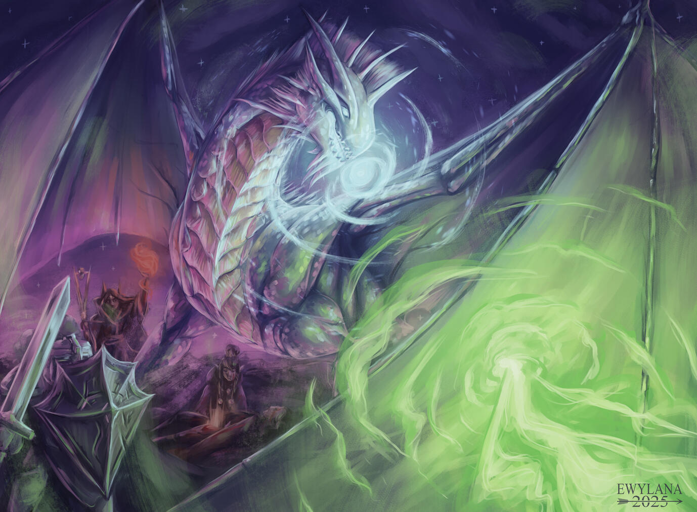 Silver dragon - Private commission