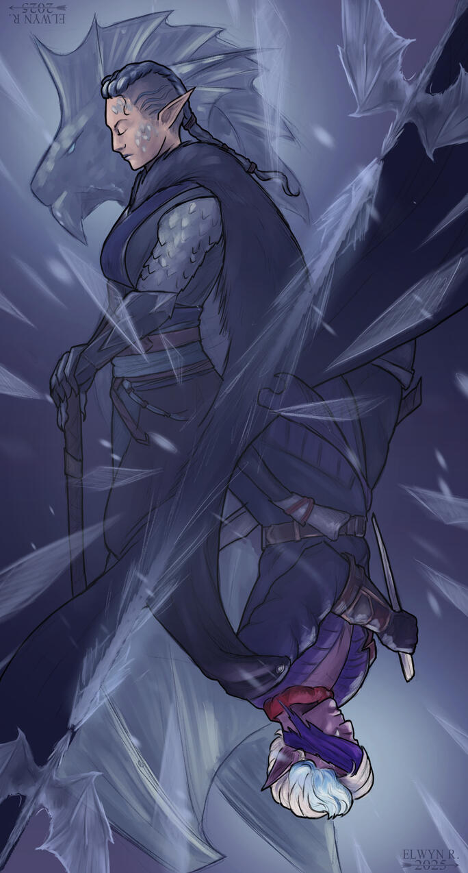 Silver Dragon Warlock- Private Commission
